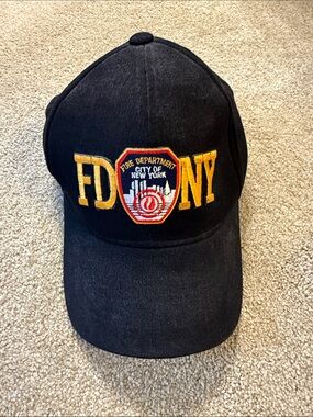 FDNY Embroidered Black Baseball Cap